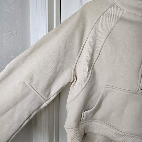 Cream Hoodie sherpa lined cropped womens M‎ - Picture 6 of 13